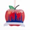 KSA Pack of 12 Red and Blue New York Apple Christmas Ornaments 3.75"